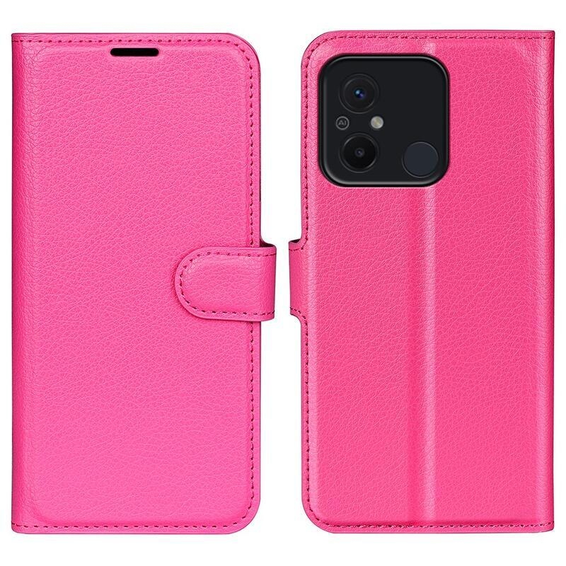 Litchi knížkové pouzdro na Xiaomi Redmi 12C - rose