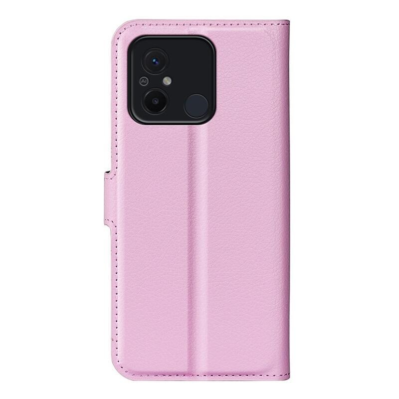 Litchi knížkové pouzdro na Xiaomi Redmi 12C - růžové