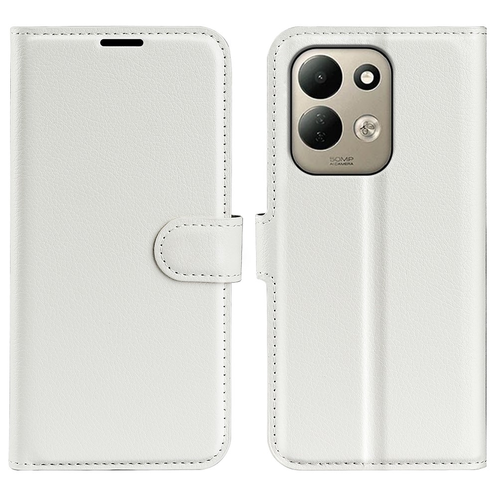 Litchi knížkové pouzdro na Xiaomi Redmi 17 4G/5G - bílé