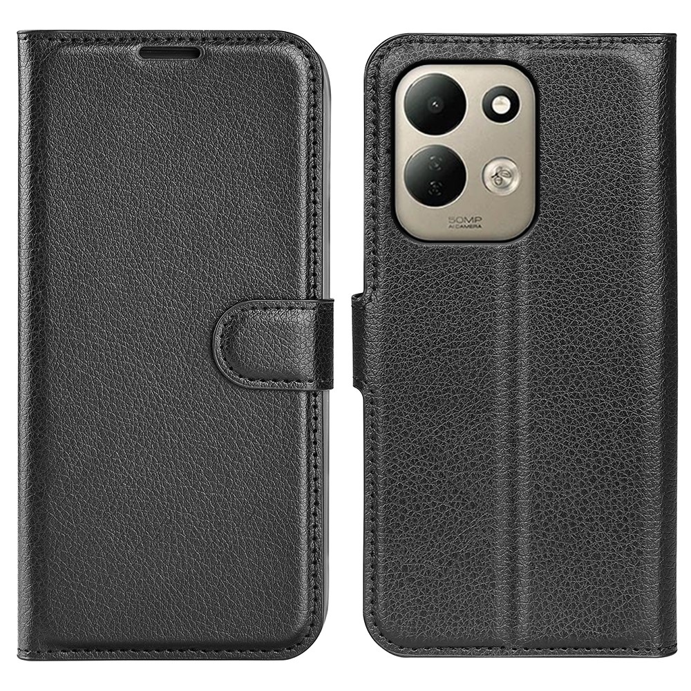 Litchi knížkové pouzdro na Xiaomi Redmi 17 4G/5G - černé