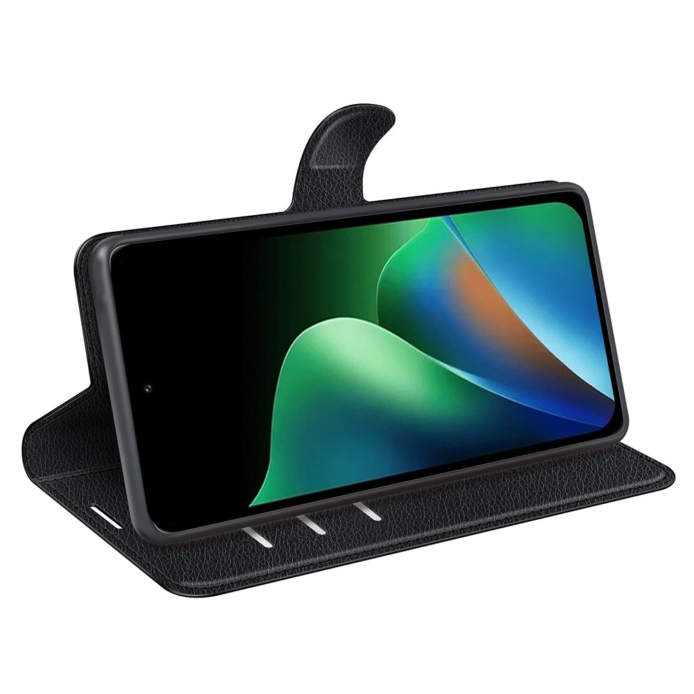 Litchi knížkové pouzdro na Xiaomi Redmi 17 4G/5G - černé