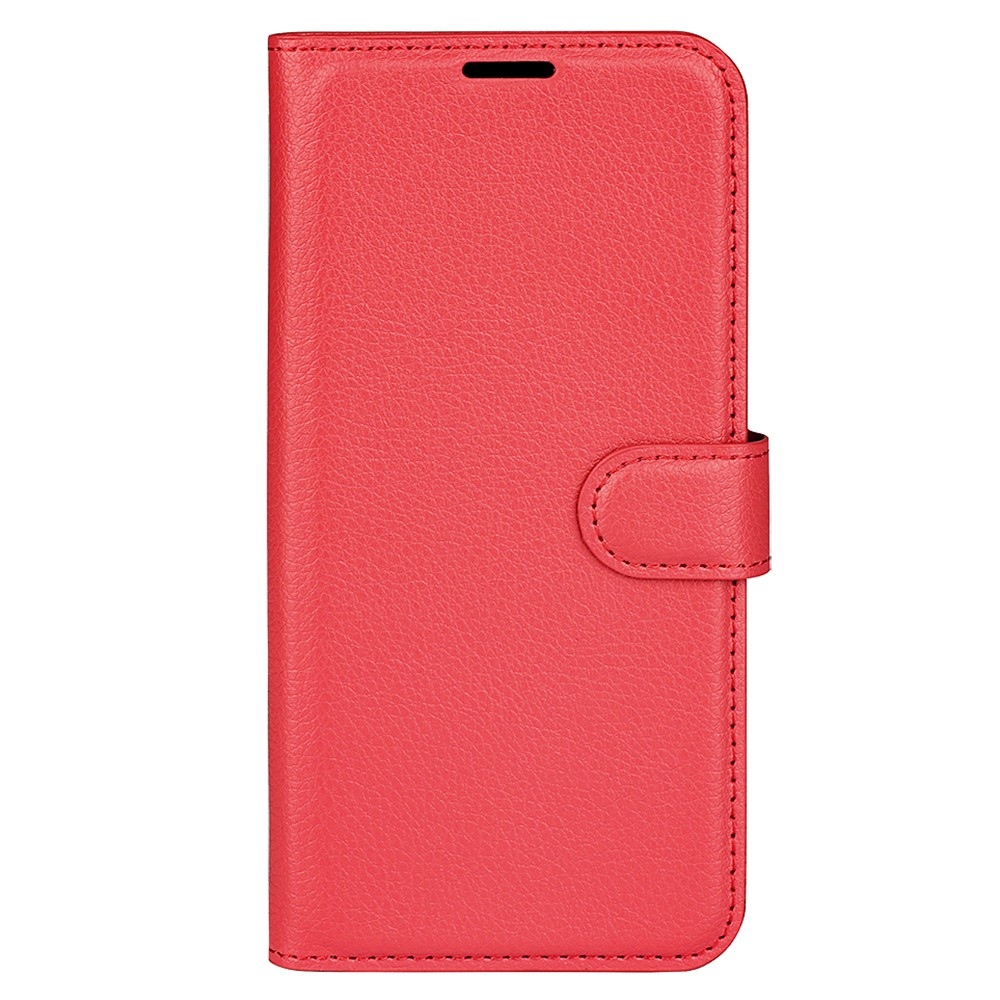 Litchi knížkové pouzdro na Xiaomi Redmi 17 4G/5G - červené
