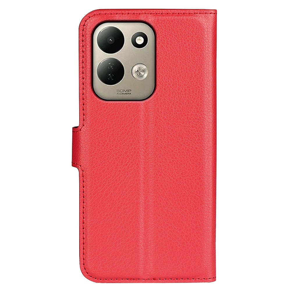Litchi knížkové pouzdro na Xiaomi Redmi 17 4G/5G - červené