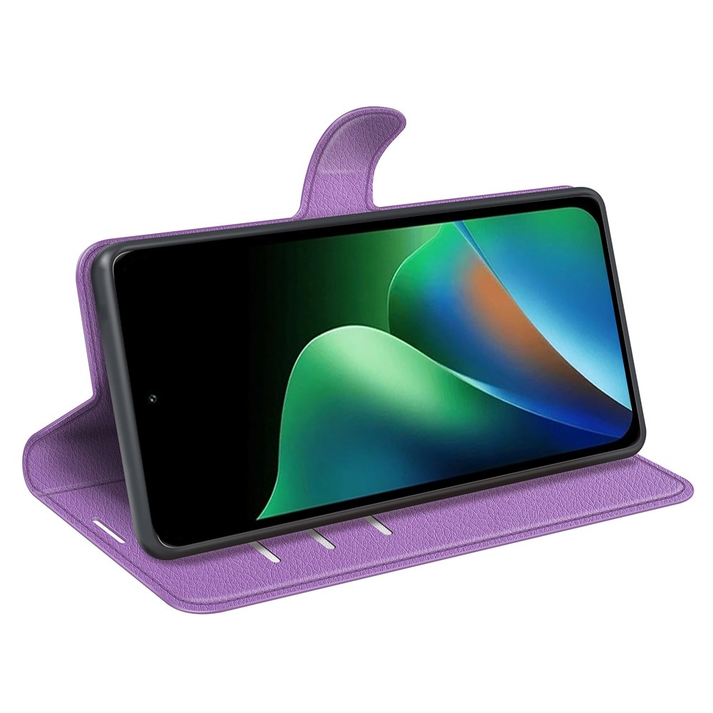 Litchi knížkové pouzdro na Xiaomi Redmi 17 4G/5G - fialové