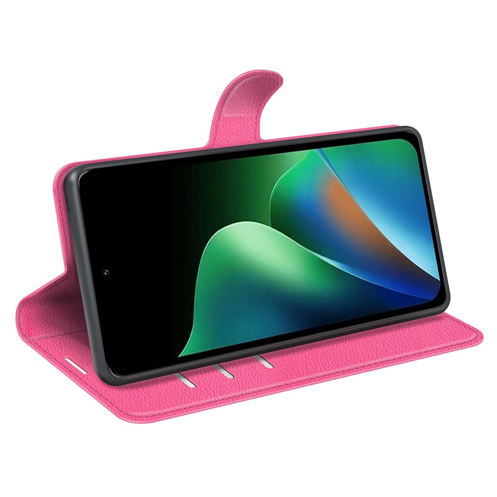 Litchi knížkové pouzdro na Xiaomi Redmi 17 4G/5G - rose