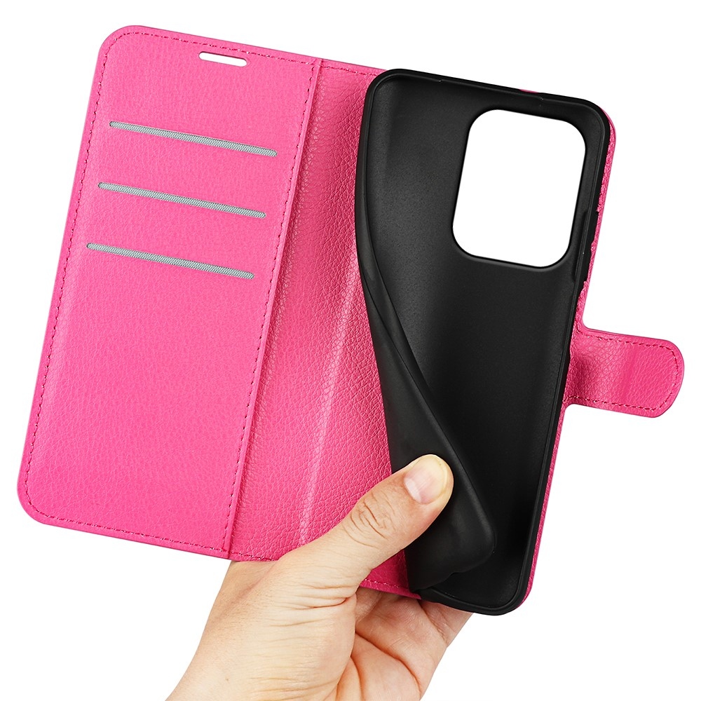 Litchi knížkové pouzdro na Xiaomi Redmi 17 4G/5G - rose