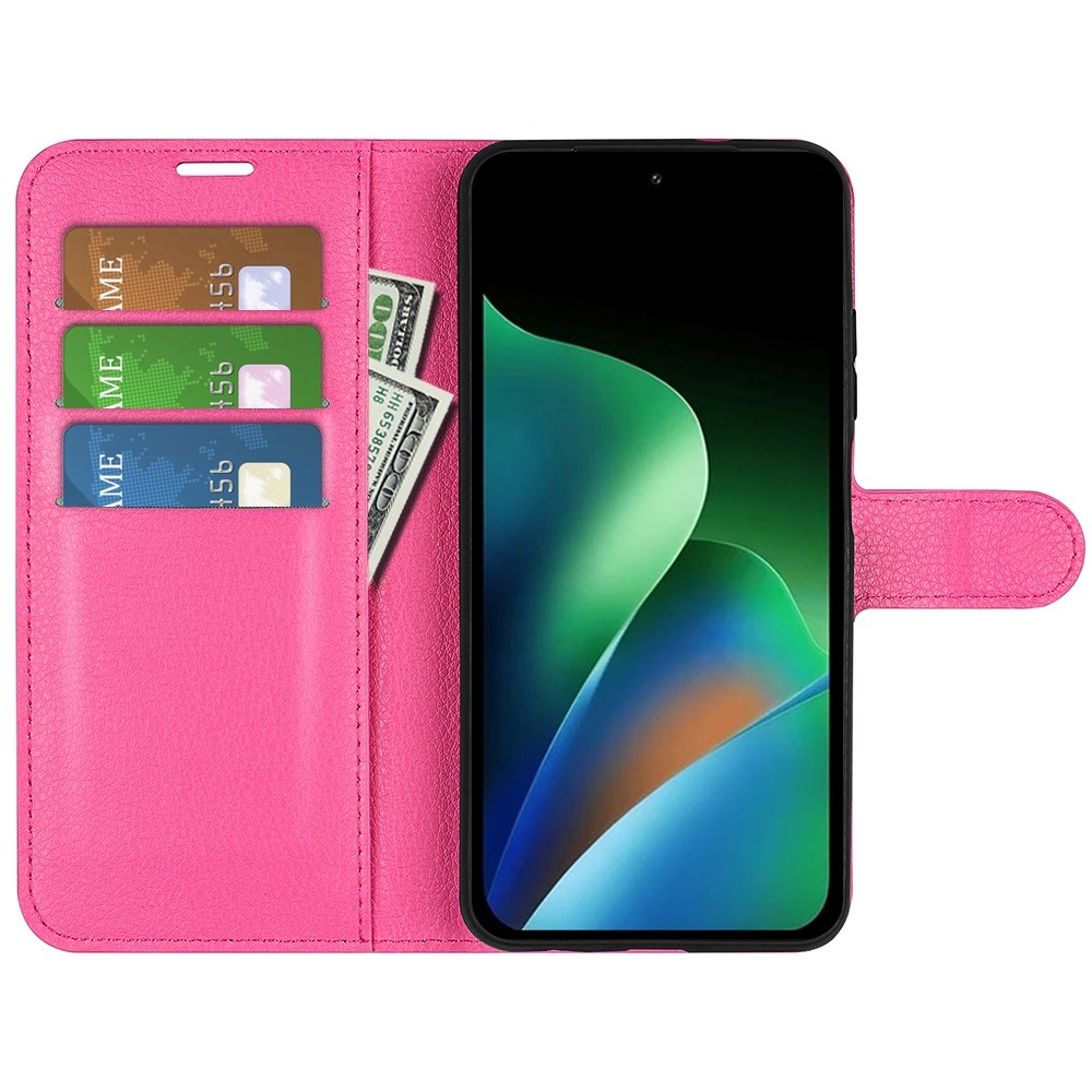 Litchi knížkové pouzdro na Xiaomi Redmi 17 4G/5G - rose