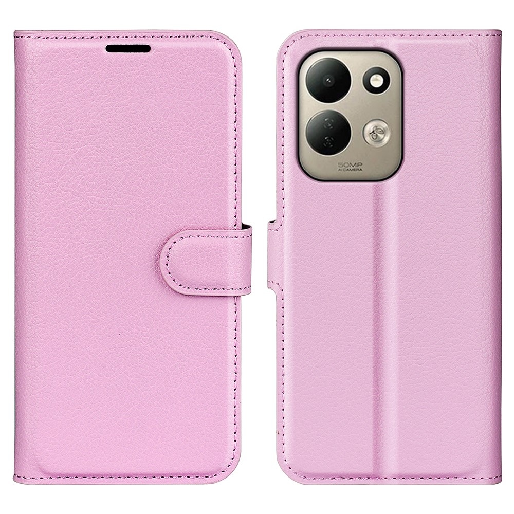 Litchi knížkové pouzdro na Xiaomi Redmi 17 4G/5G - růžové