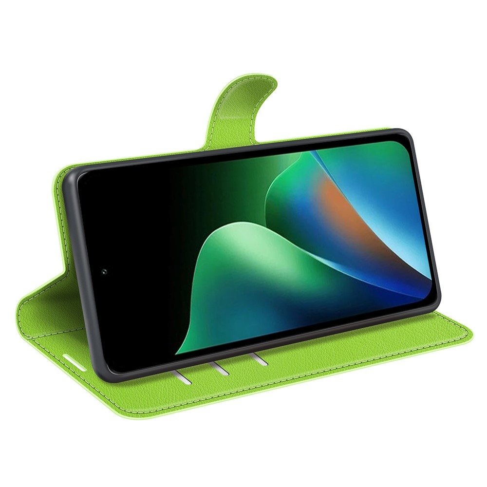 Litchi knížkové pouzdro na Xiaomi Redmi 17 4G/5G - zelené