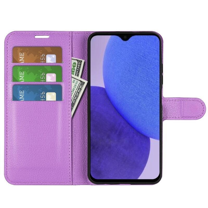 Litchi knížkové pouzdro na Xiaomi Redmi A1+/A2+ - fialové