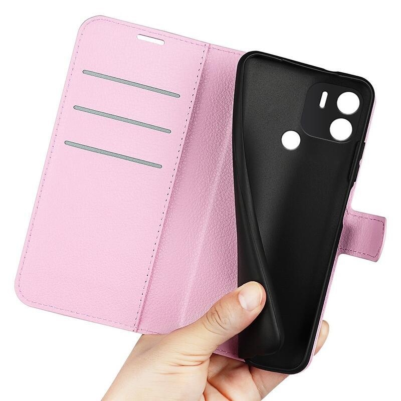 Litchi knížkové pouzdro na Xiaomi Redmi A1+/A2+ - růžové