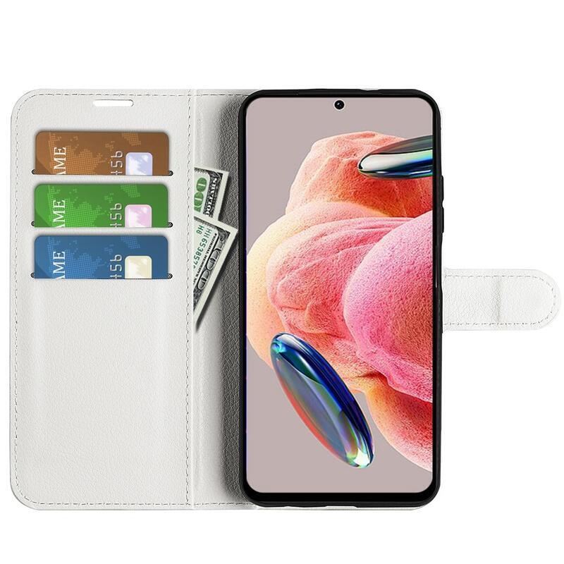 Litchi knížkové pouzdro na Xiaomi Redmi Note 12 4G - bílé
