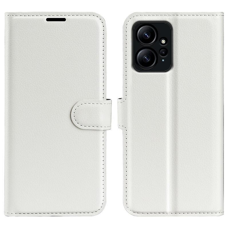 Litchi knížkové pouzdro na Xiaomi Redmi Note 12 4G - bílé