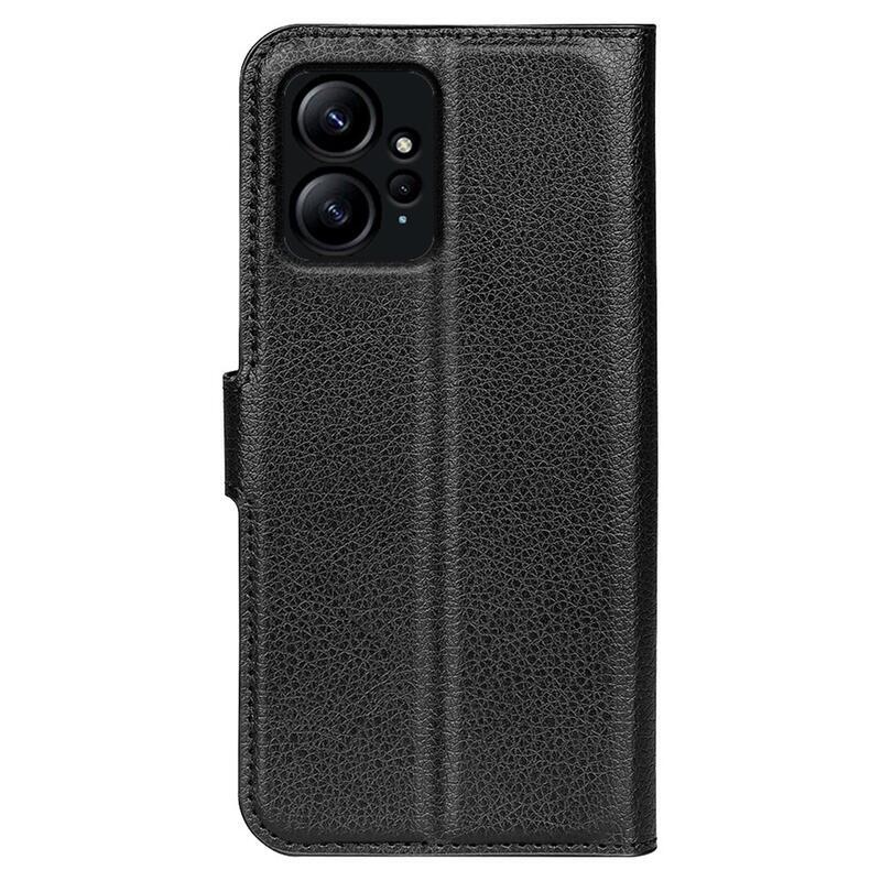 Litchi knížkové pouzdro na Xiaomi Redmi Note 12 4G - černé