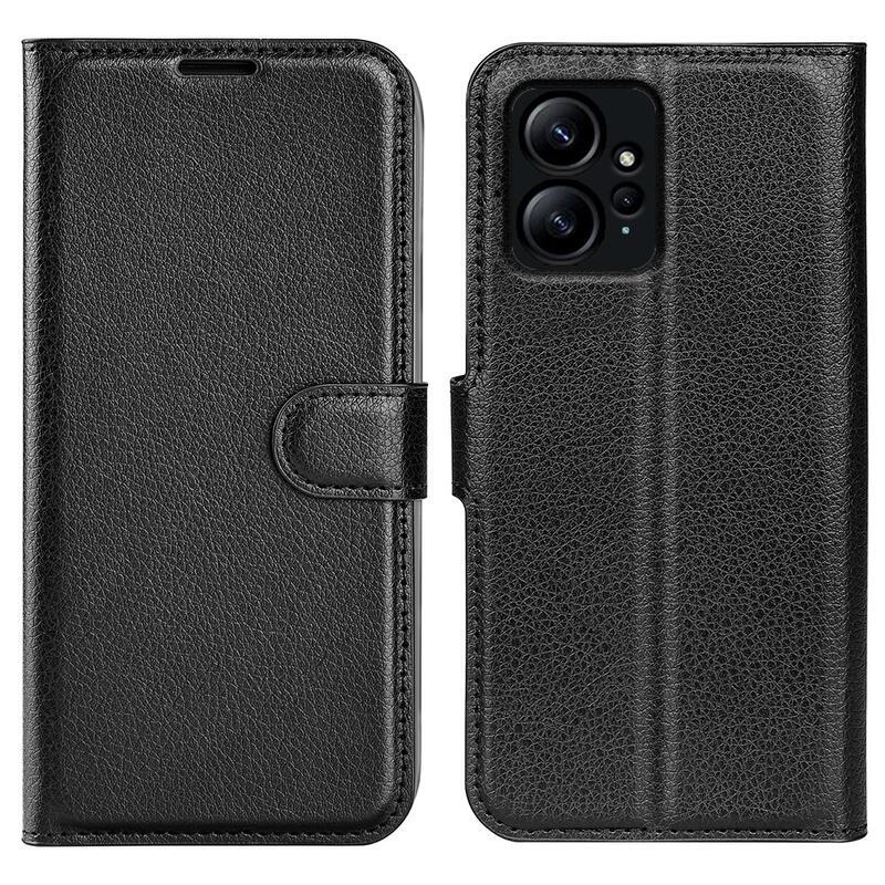 Litchi knížkové pouzdro na Xiaomi Redmi Note 12 4G - černé