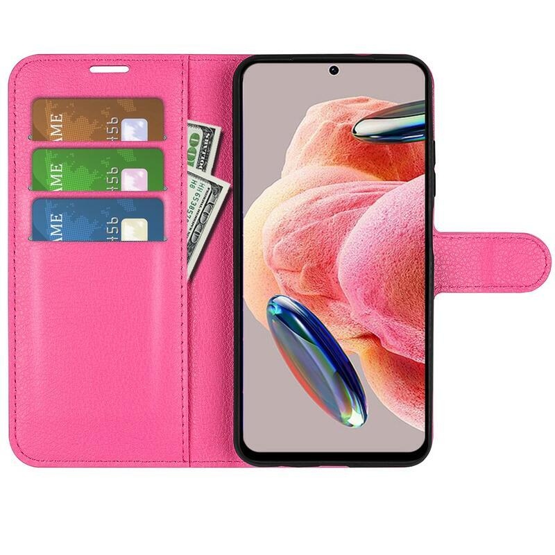 Litchi knížkové pouzdro na Xiaomi Redmi Note 12 4G - rose