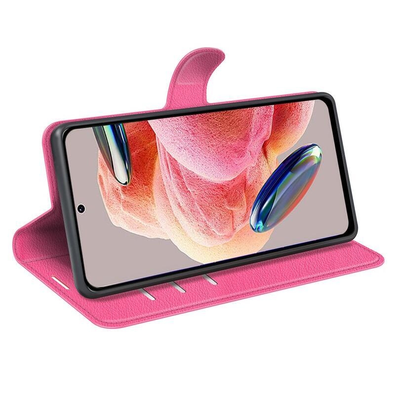 Litchi knížkové pouzdro na Xiaomi Redmi Note 12 4G - rose