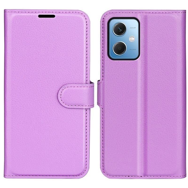 Litchi knížkové pouzdro na Xiaomi Redmi Note 12 5G/Poco X5 5G - fialové