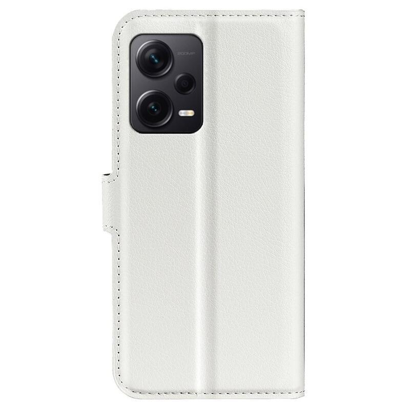 Litchi knížkové pouzdro na Xiaomi Redmi Note 12 Pro+ 5G - bílé