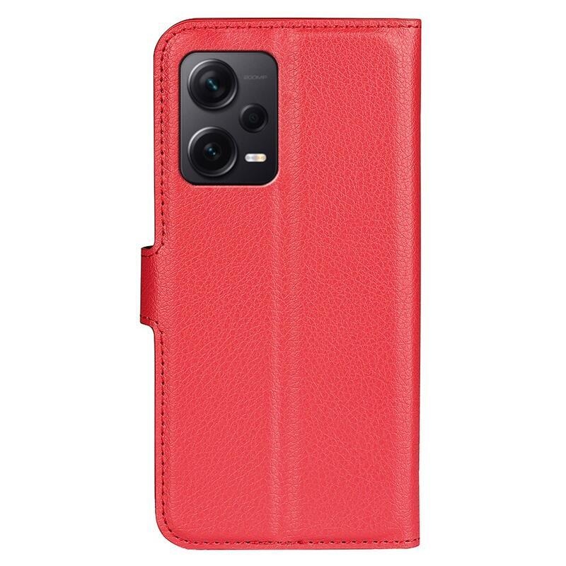 Litchi knížkové pouzdro na Xiaomi Redmi Note 12 Pro+ 5G - červené