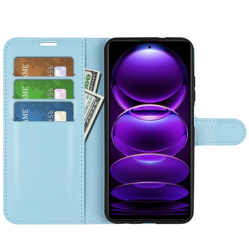 Litchi knížkové pouzdro na Xiaomi Redmi Note 12 Pro+ 5G - modré
