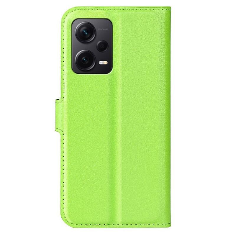 Litchi knížkové pouzdro na Xiaomi Redmi Note 12 Pro+ 5G - zelené