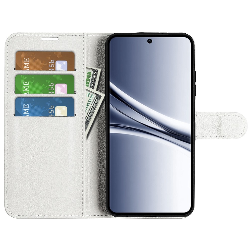 Litchi knížkové pouzdro na Xiaomi Redmi Note 15 4G - bílé