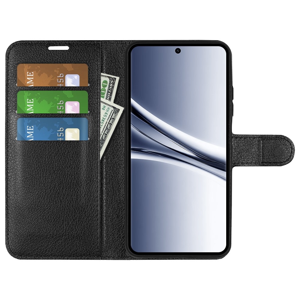 Litchi knížkové pouzdro na Xiaomi Redmi Note 15 4G - černé