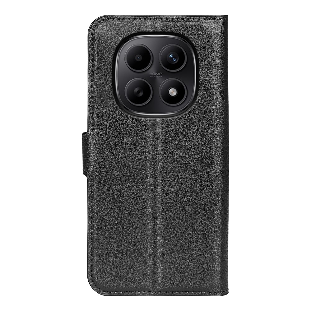 Litchi knížkové pouzdro na Xiaomi Redmi Note 15 4G - černé