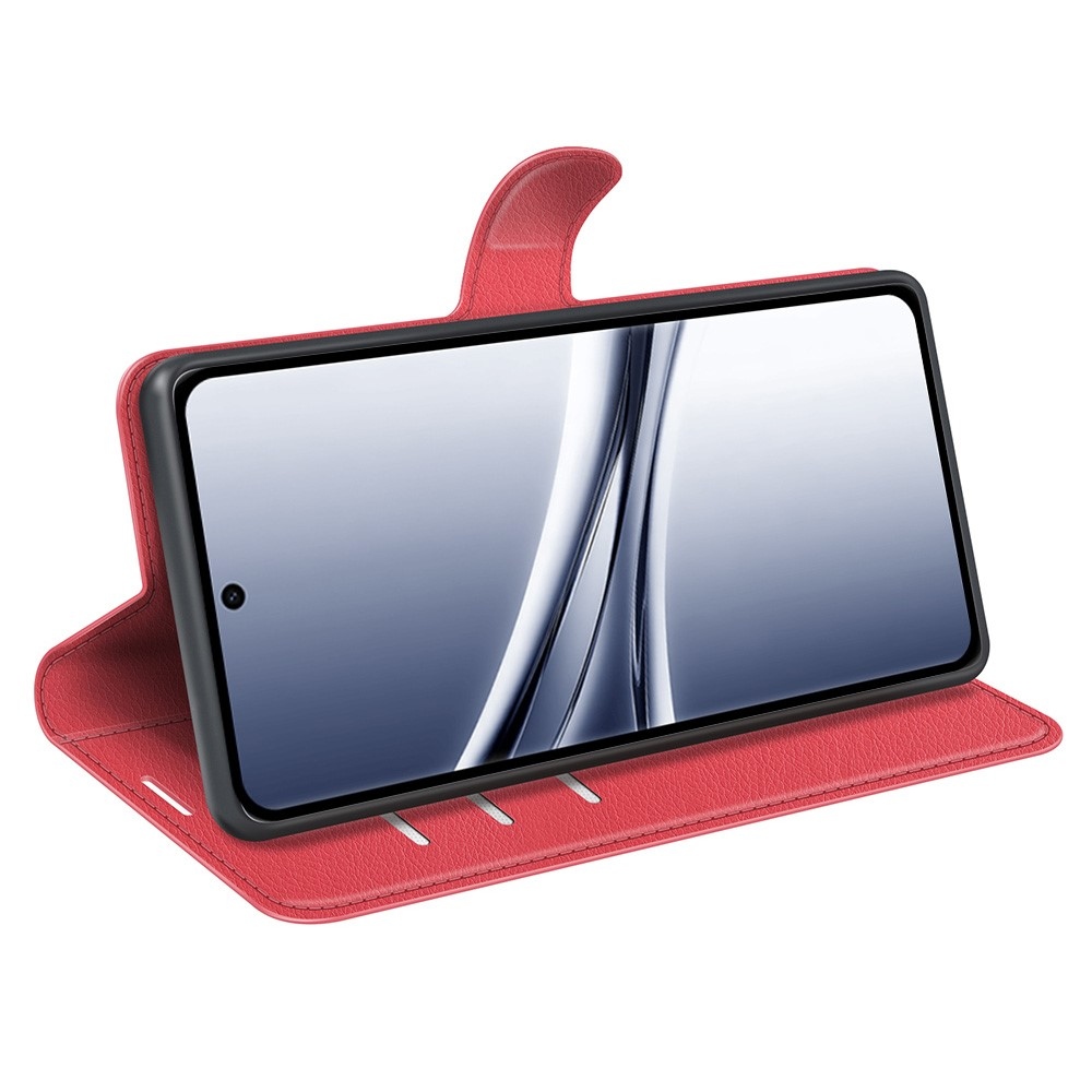 Litchi knížkové pouzdro na Xiaomi Redmi Note 15 4G - červené