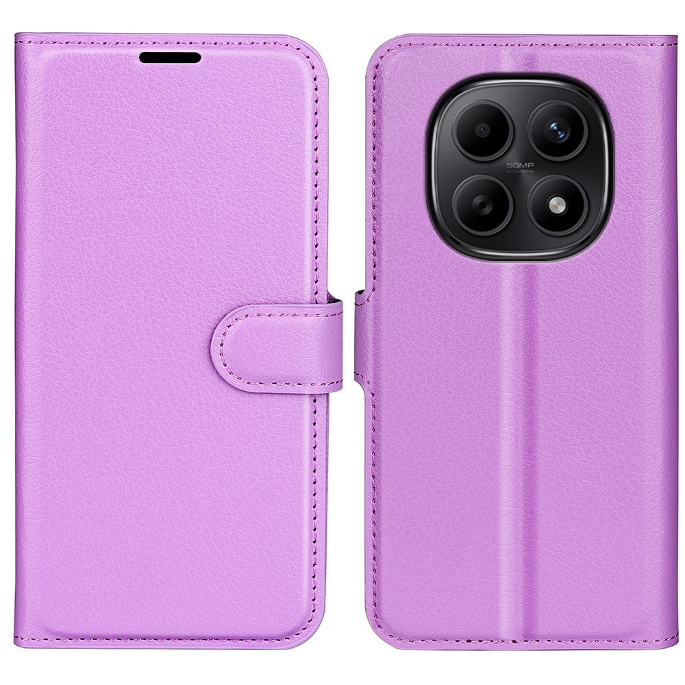 Litchi knížkové pouzdro na Xiaomi Redmi Note 15 4G - fialové