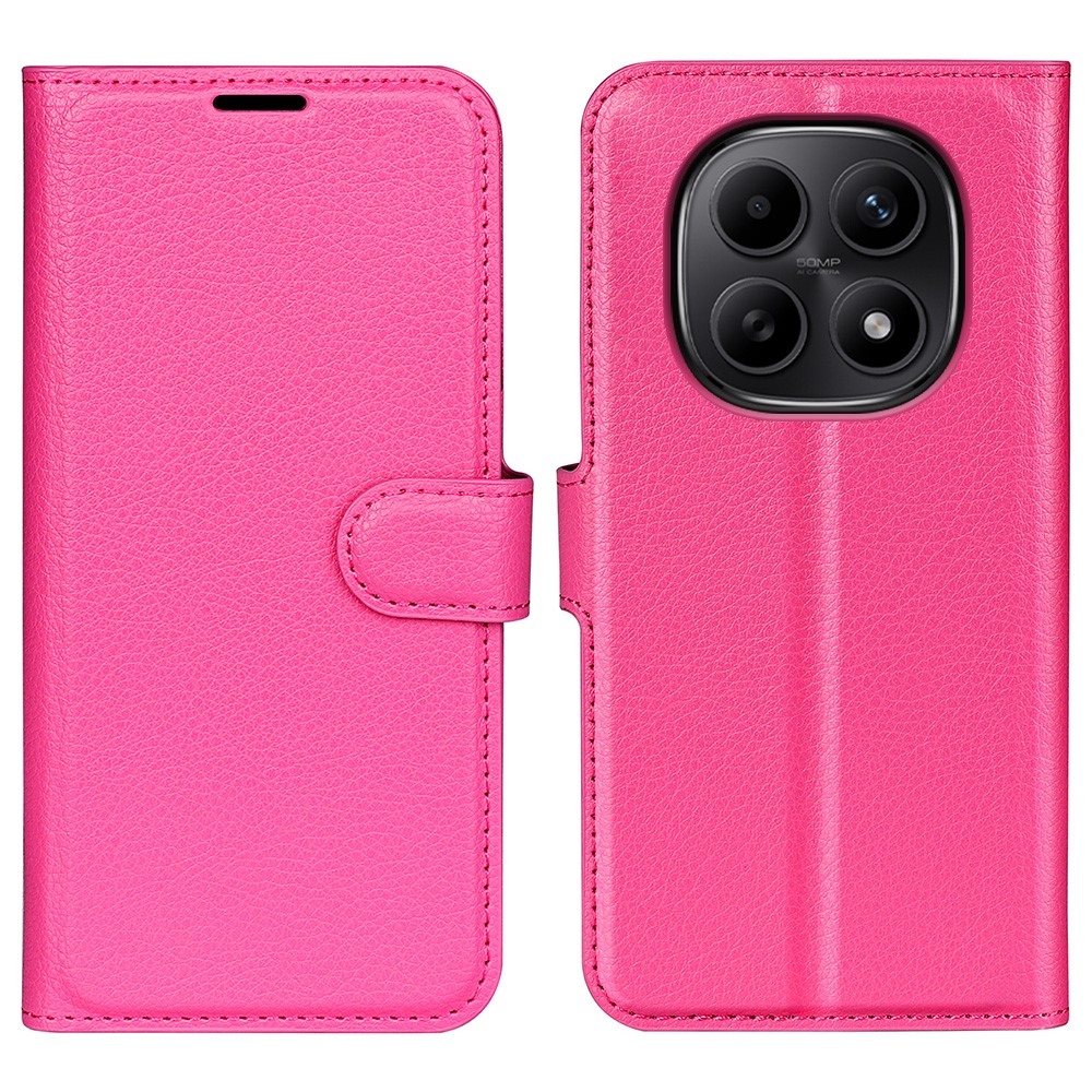 Litchi knížkové pouzdro na Xiaomi Redmi Note 15 4G - rose