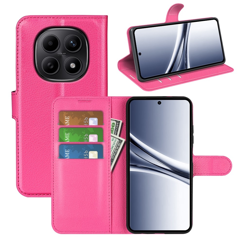 Litchi knížkové pouzdro na Xiaomi Redmi Note 15 4G - rose