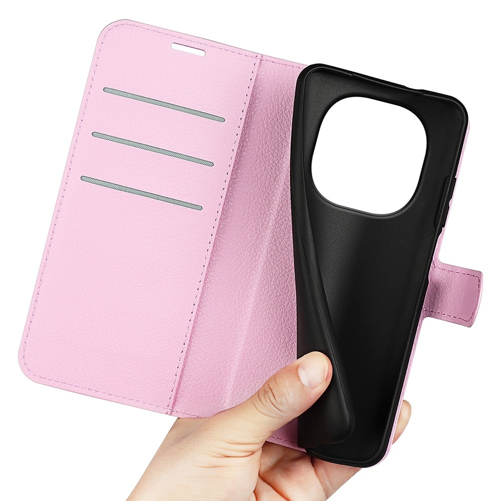 Litchi knížkové pouzdro na Xiaomi Redmi Note 15 4G - růžové