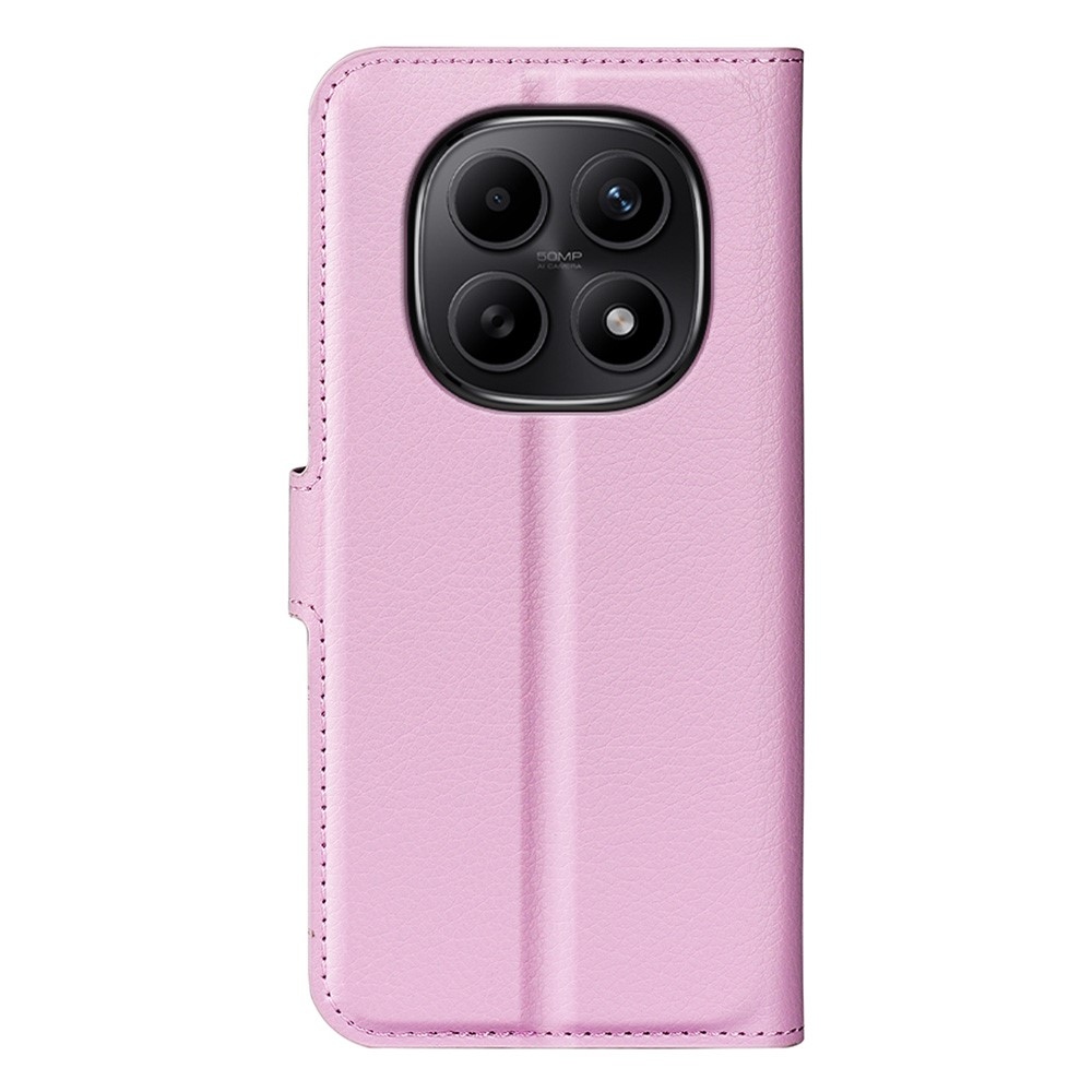 Litchi knížkové pouzdro na Xiaomi Redmi Note 15 4G - růžové