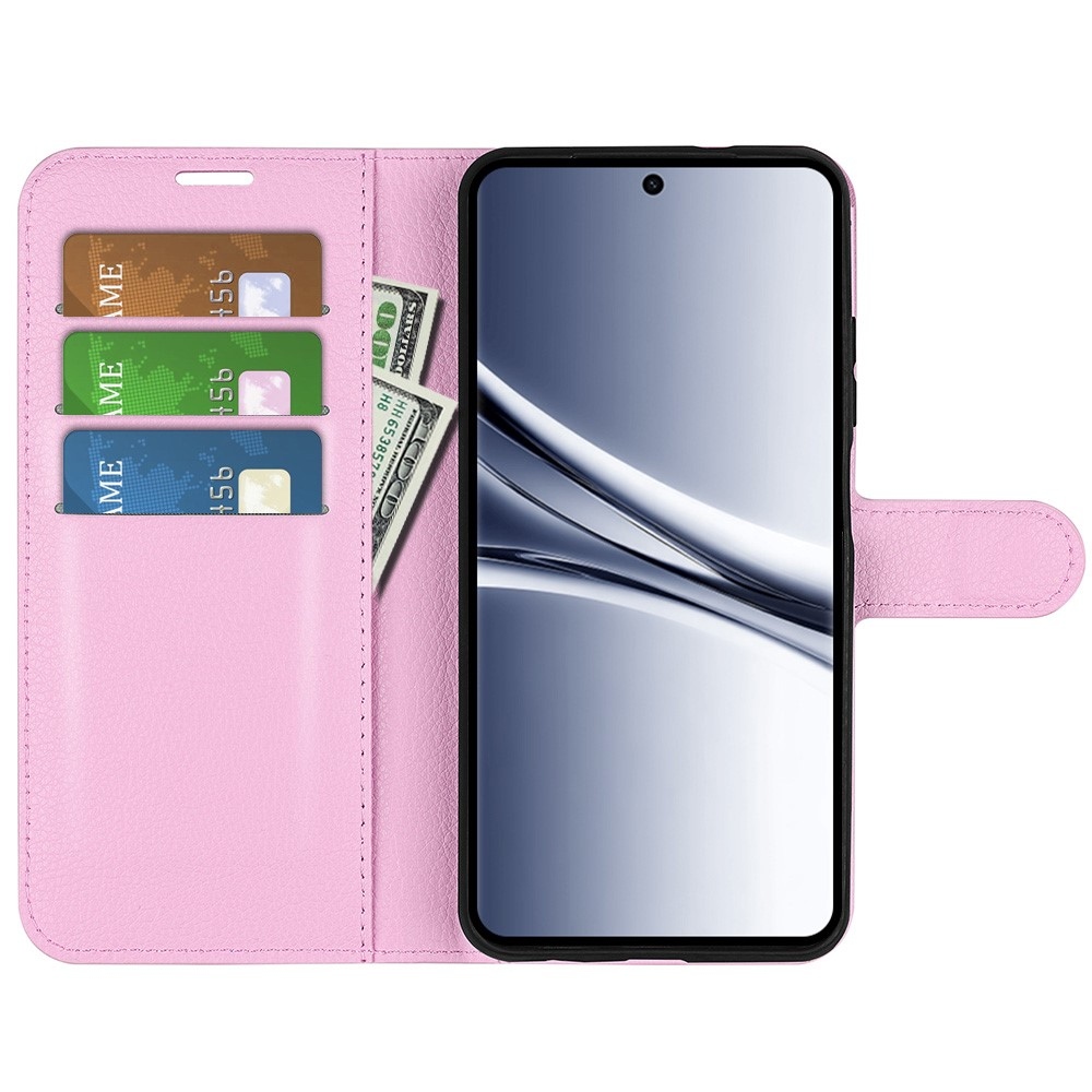 Litchi knížkové pouzdro na Xiaomi Redmi Note 15 4G - růžové