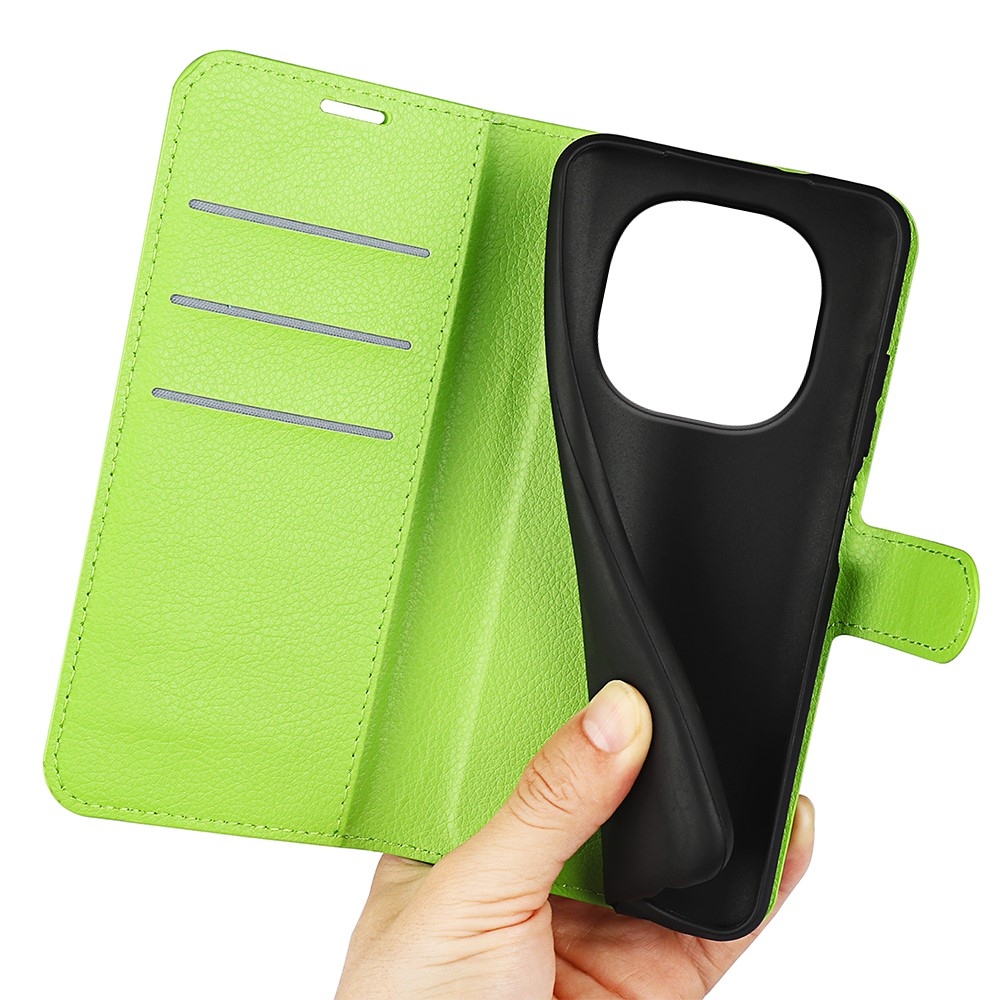 Litchi knížkové pouzdro na Xiaomi Redmi Note 15 4G - zelené