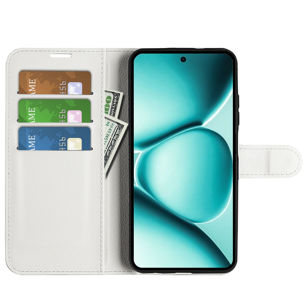 Litchi knížkové pouzdro na Xiaomi Redmi Note 15 Pro 5G - bílé