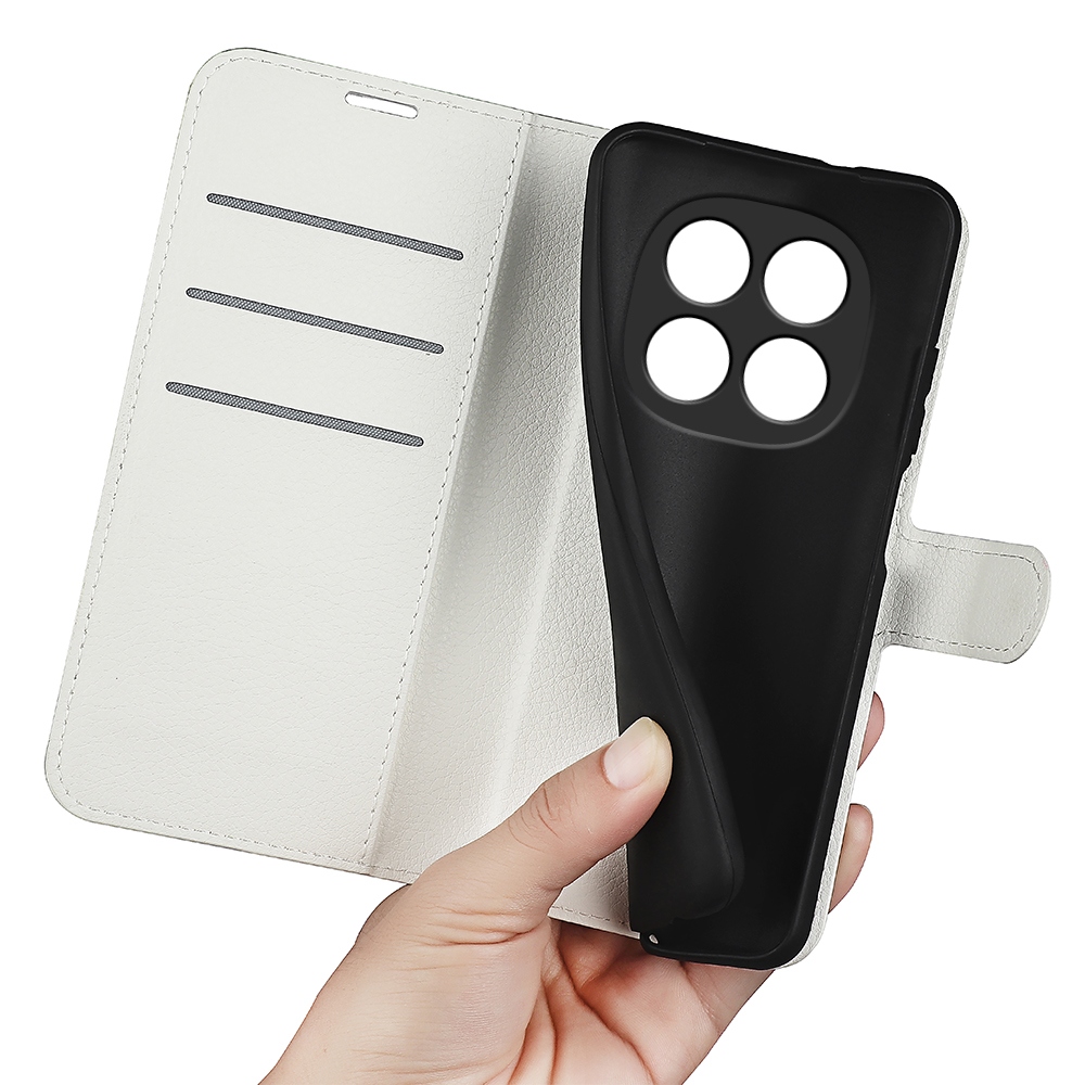 Litchi knížkové pouzdro na Xiaomi Redmi Note 15 Pro+ 5G - bílé
