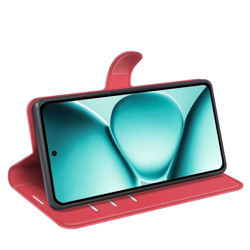 Litchi knížkové pouzdro na Xiaomi Redmi Note 15 Pro+ 5G - červené