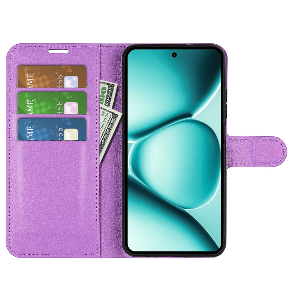 Litchi knížkové pouzdro na Xiaomi Redmi Note 15 Pro+ 5G - fialové