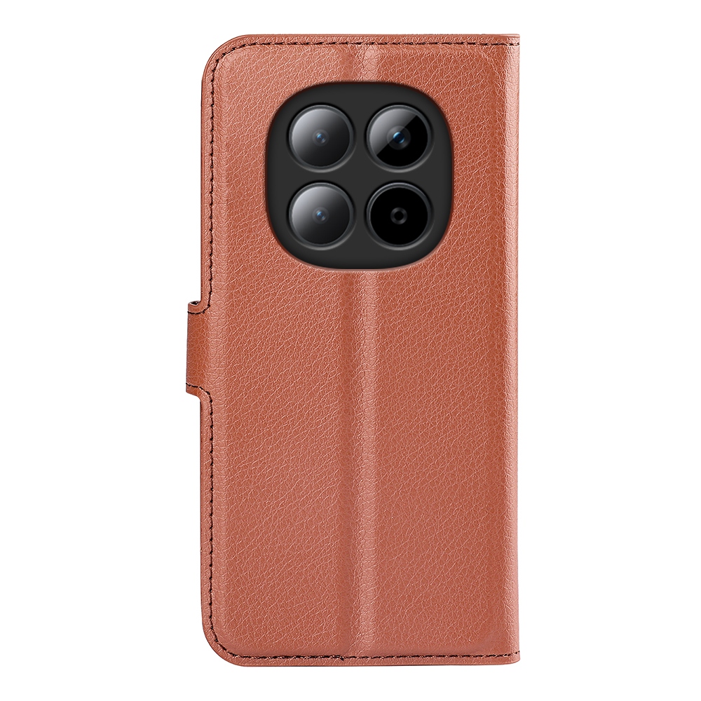 Litchi knížkové pouzdro na Xiaomi Redmi Note 15 Pro+ 5G - hnědé