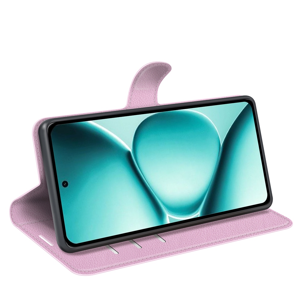 Litchi knížkové pouzdro na Xiaomi Redmi Note 15 Pro+ 5G - růžové