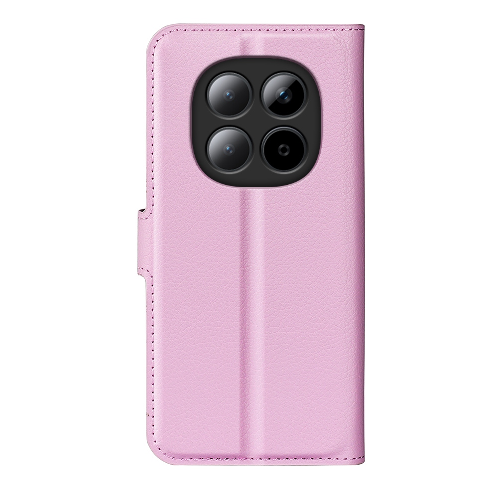 Litchi knížkové pouzdro na Xiaomi Redmi Note 15 Pro+ 5G - růžové