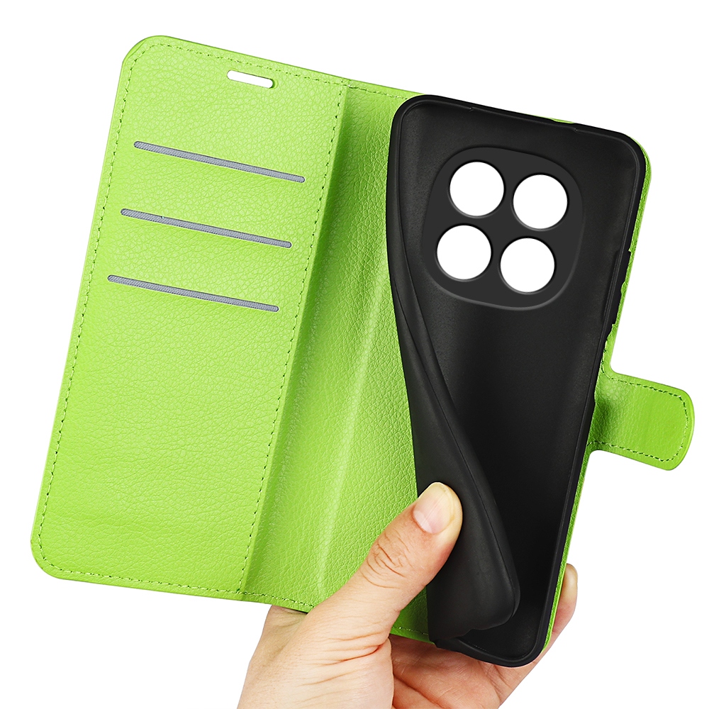 Litchi knížkové pouzdro na Xiaomi Redmi Note 15 Pro+ 5G - zelené