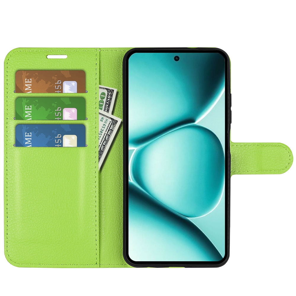 Litchi knížkové pouzdro na Xiaomi Redmi Note 15 Pro+ 5G - zelené