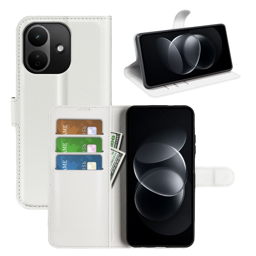 Litchi knížkové pouzdro na Xiaomi Redmi Note 17 Pro 5G - bílé