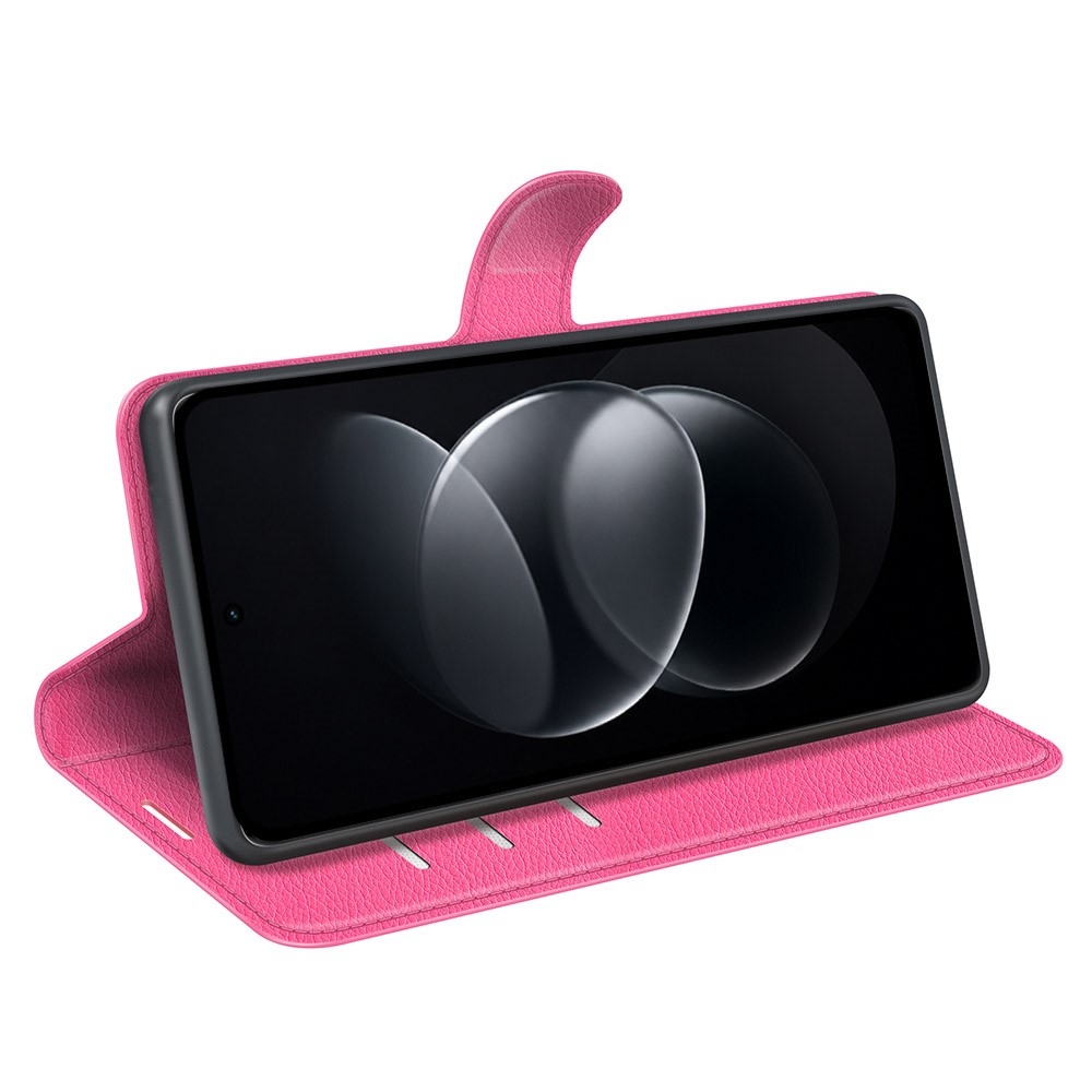 Litchi knížkové pouzdro na Xiaomi Redmi Note 17 Pro 5G - rose