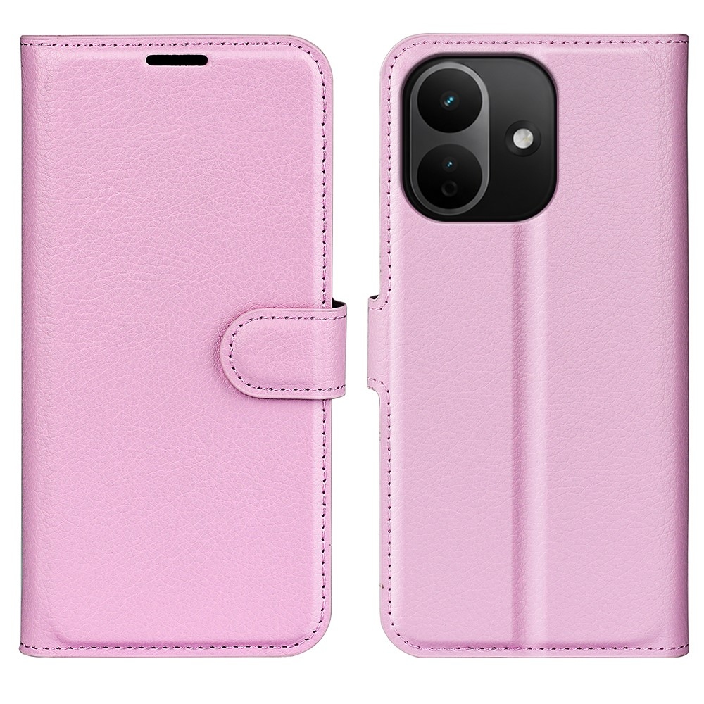 Litchi knížkové pouzdro na Xiaomi Redmi Note 17 Pro 5G - růžové