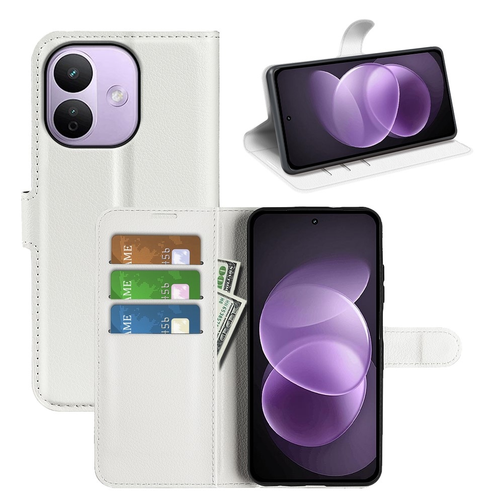 Litchi knížkové pouzdro na Xiaomi Redmi Note 17 Pro Max 5G - bílé